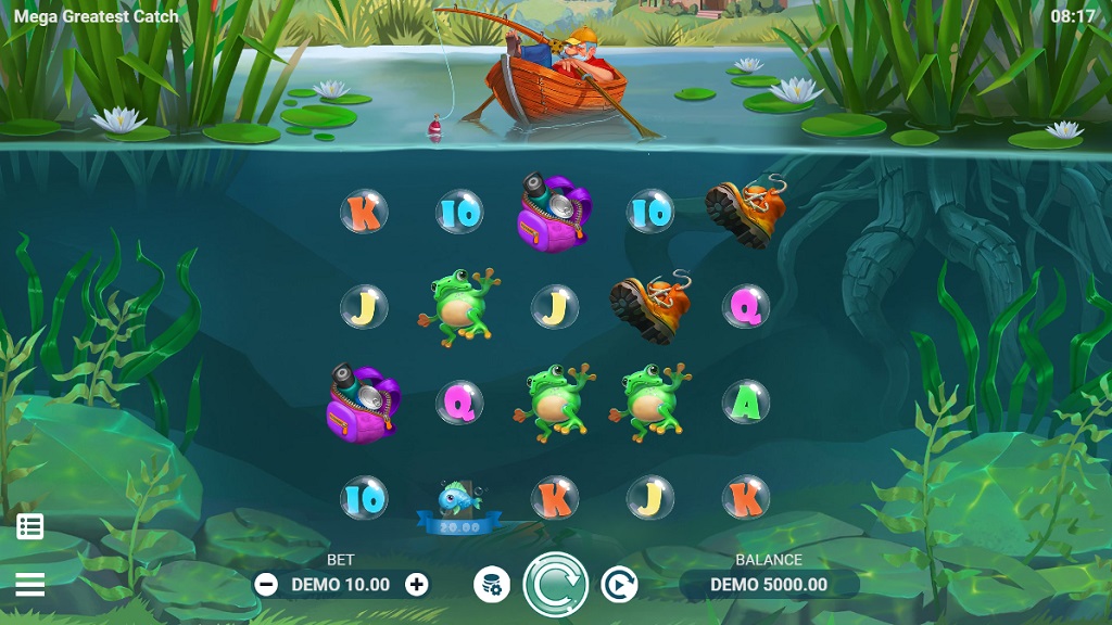 Screenshot of Mega Greatest Catch slot from Evoplay Entertainment