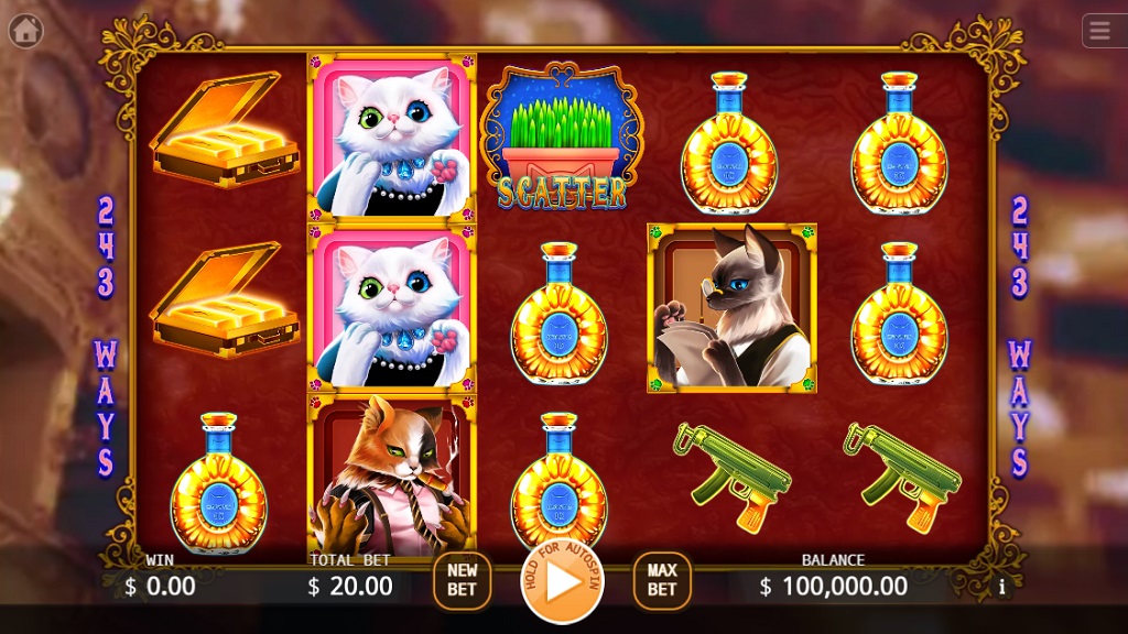 Screenshot of Meowfia slot from Ka Gaming