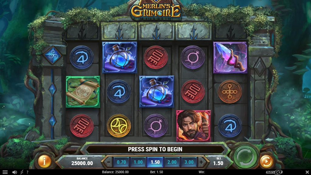 Screenshot of Merlin's Grimoire slot from Play’n Go