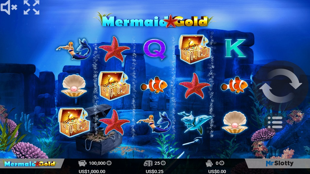 Screenshot of Mermaid Gold slot from Mr Slotty