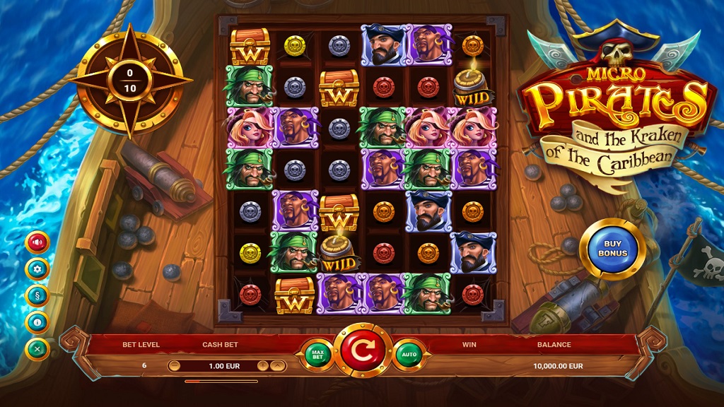 Screenshot of Micropirates and the Kraken of the Caribbean slot from TrueLab Games