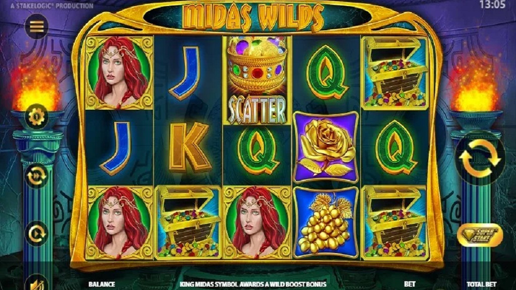 Screenshot of Midas Wilds slot from StakeLogic