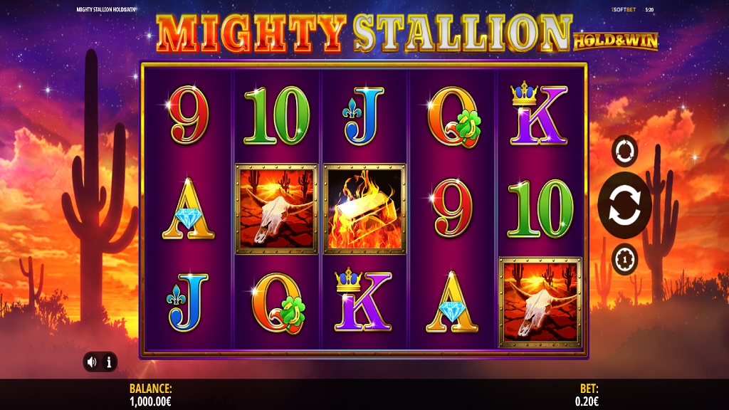 Screenshot of Mighty Stallion Hold and Win slot from iSoftBet