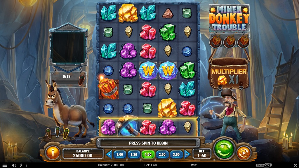 Screenshot of Miner Donkey Trouble slot from Play’n Go