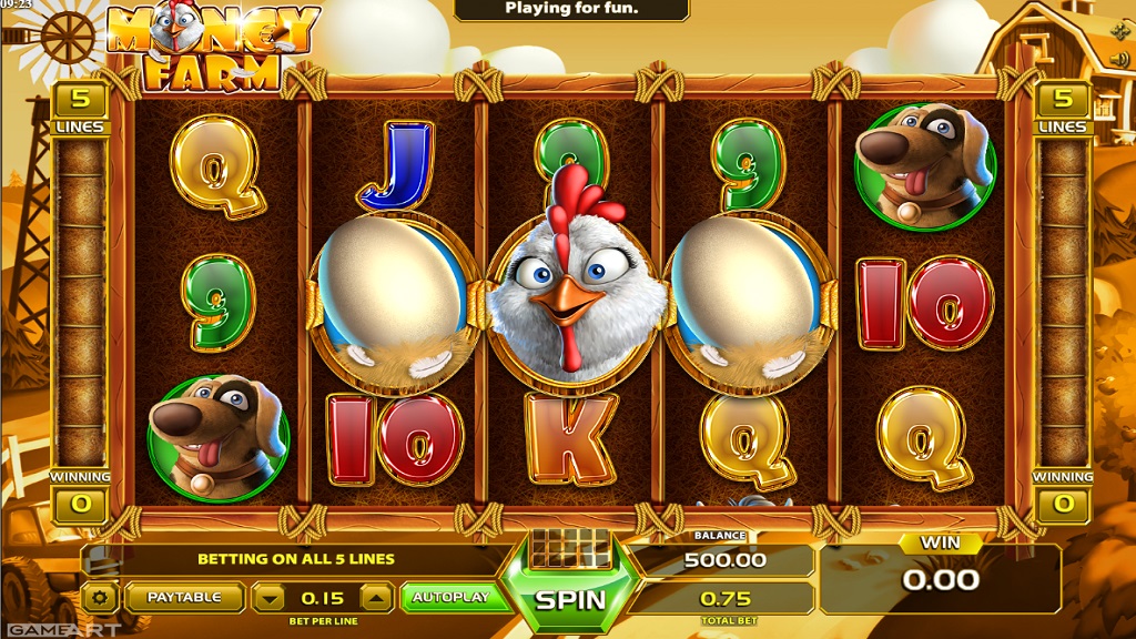 Screenshot of Money Farm slot from GameArt