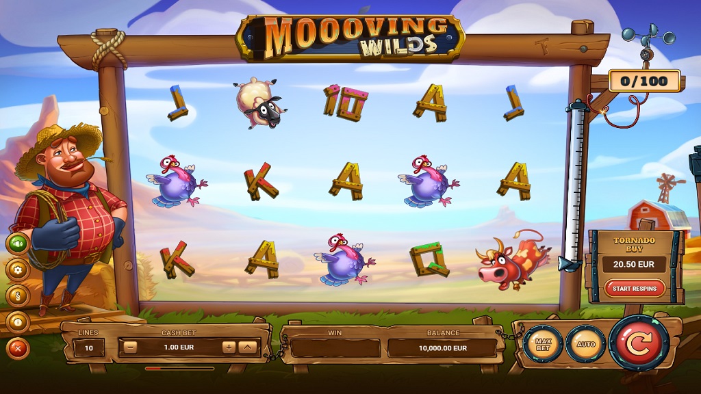 Screenshot of Moooving Wilds slot from TrueLab Games