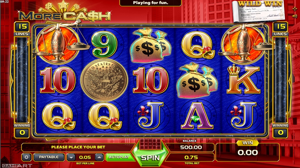 Screenshot of More Cash slot from GameArt