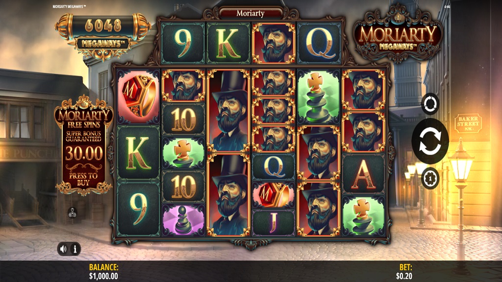 Screenshot of Moriarty Megaways slot from iSoftBet