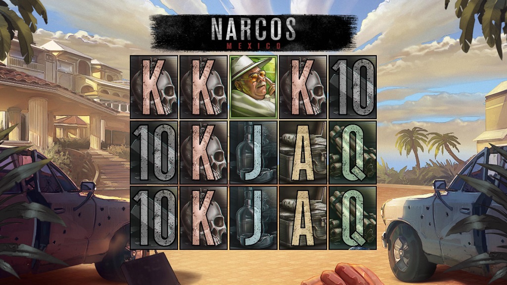 Screenshot of Narcos Mexico slot from Red Tiger Gaming