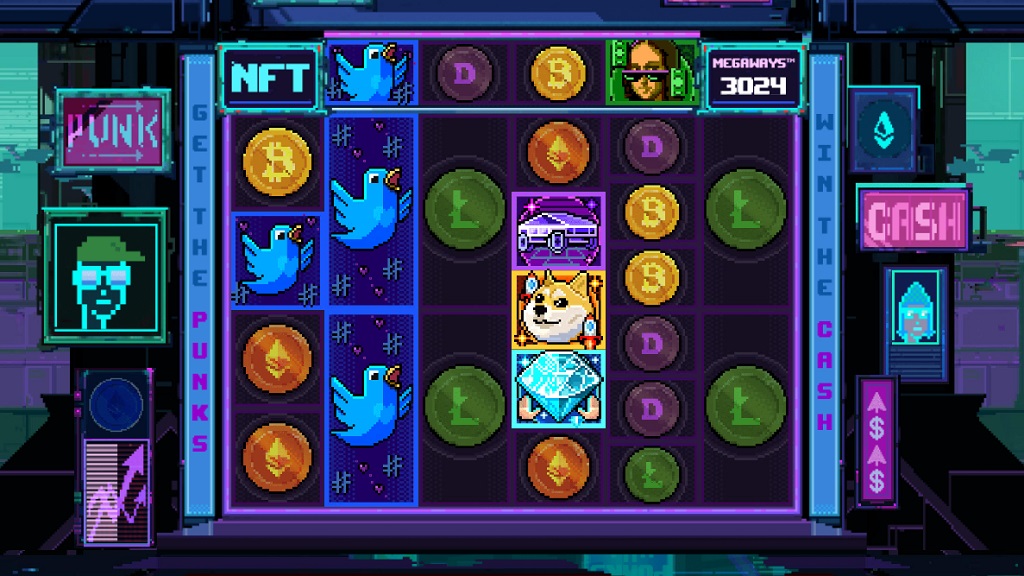 Screenshot of NFT Megaways slot from Red Tiger Gaming