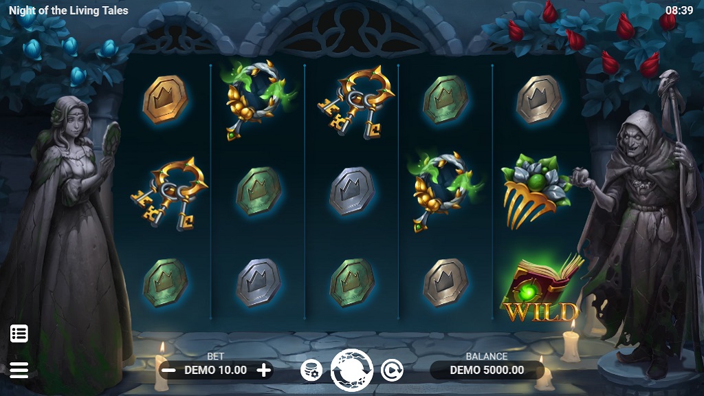 Screenshot of Night of the Living Tales slot from Evoplay Entertainment