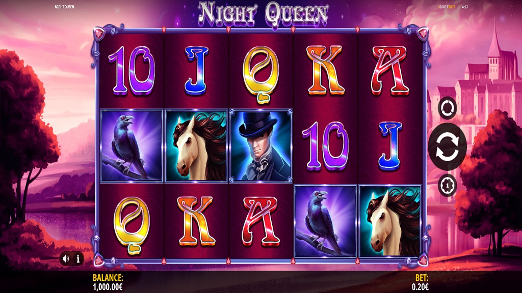 Screenshot of Night Queen slot from iSoftBet