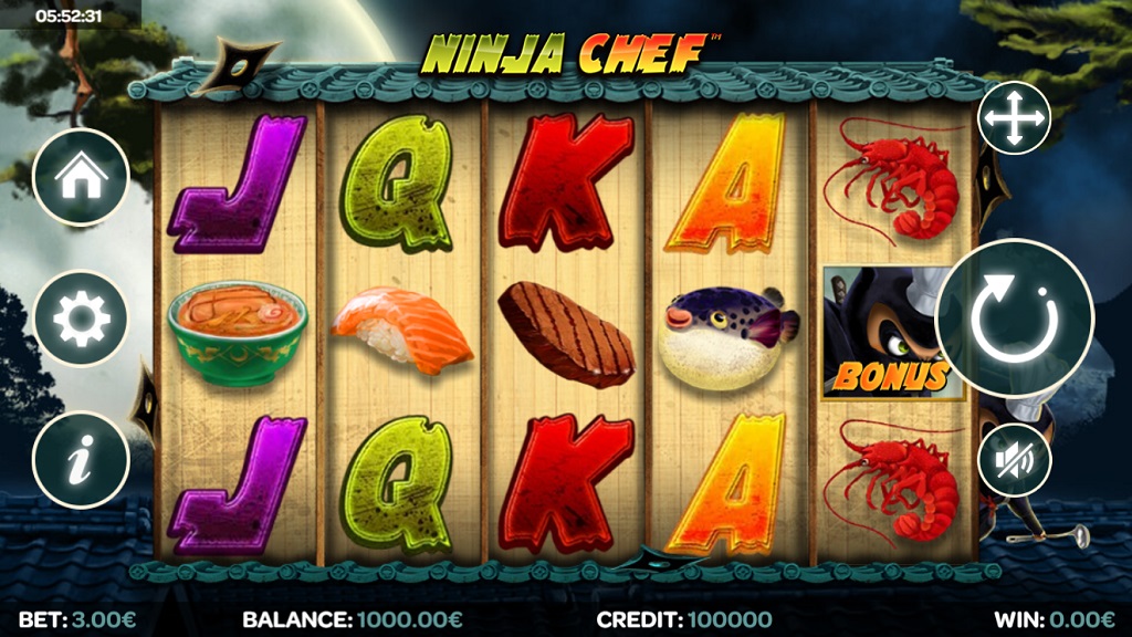 Screenshot of Ninja Chef slot from iSoftBet