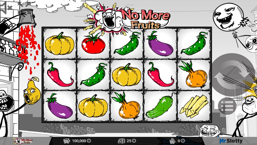 Screenshot of No More Fruits slot from Mr Slotty