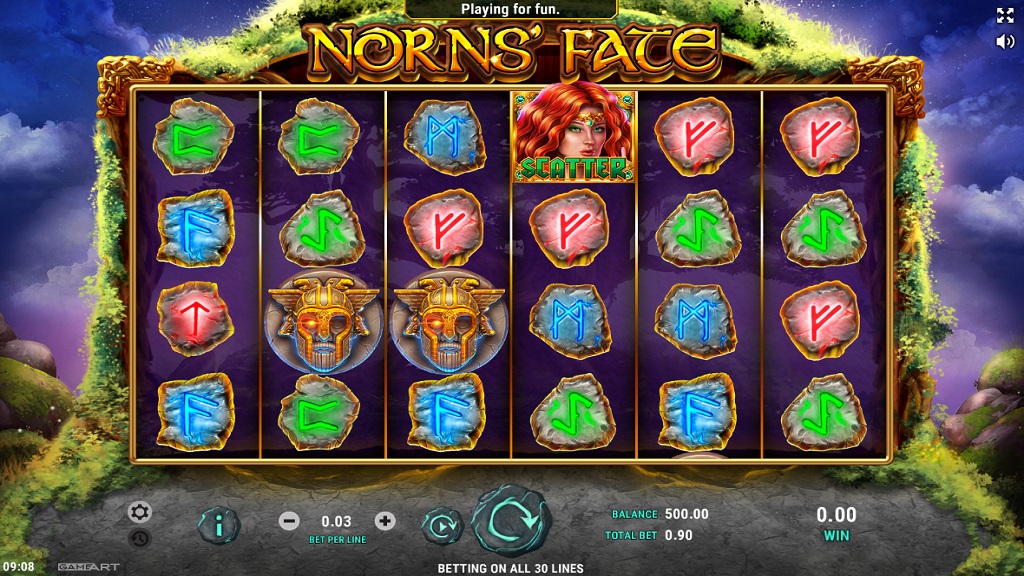 Screenshot of Norns Fate slot from GameArt