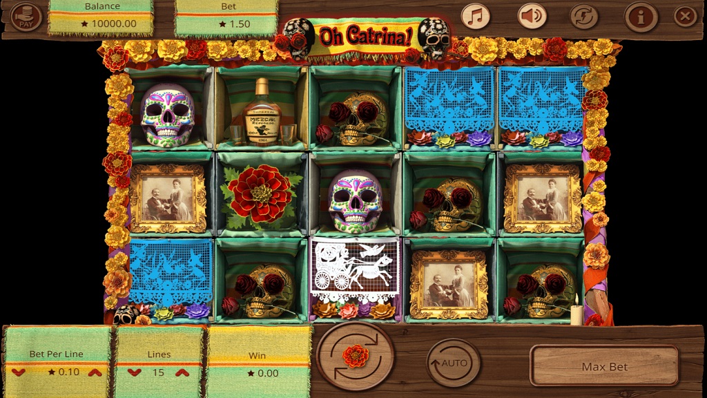 Screenshot of Oh Catrina slot from Booming Games