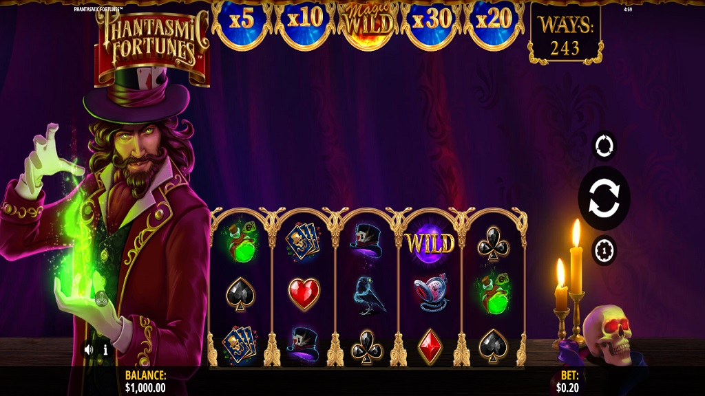 Screenshot of Phantasmic Fortunes slot from iSoftBet