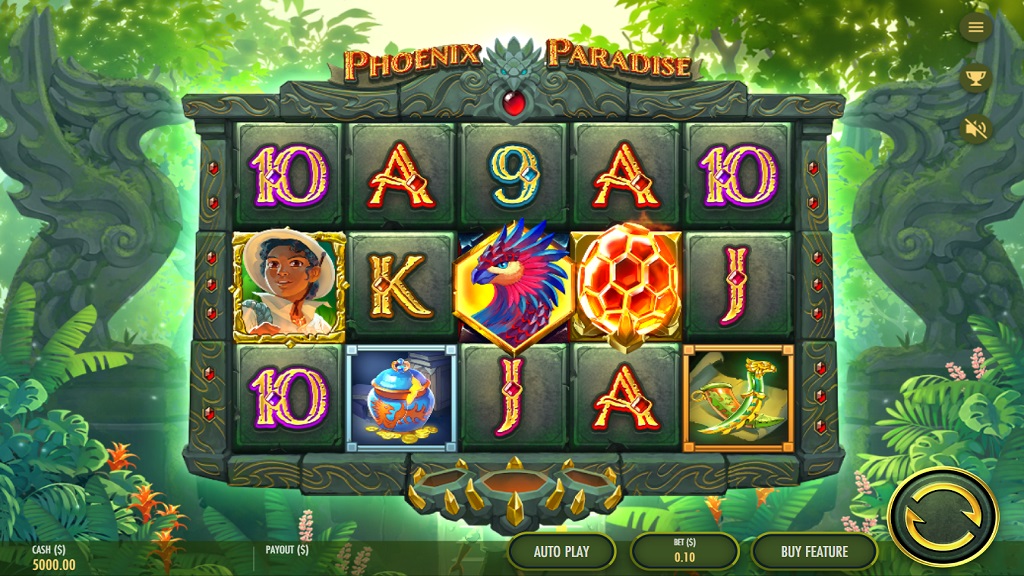 Screenshot of Phoenix Paradise slot from Thunderkick