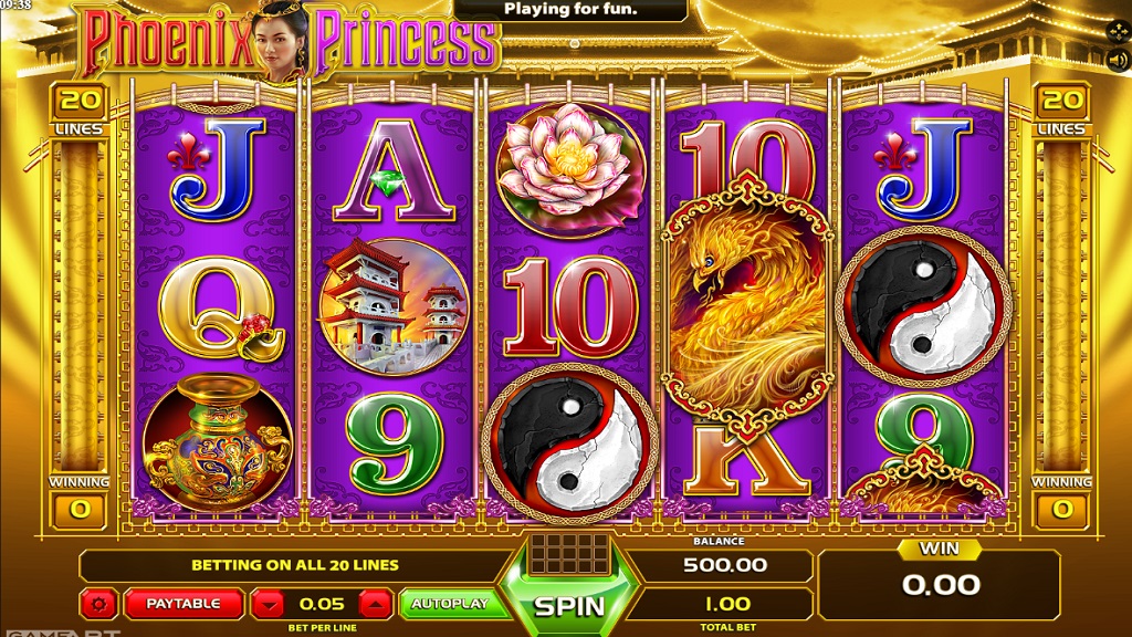 Screenshot of Phoenix Princess slot from GameArt