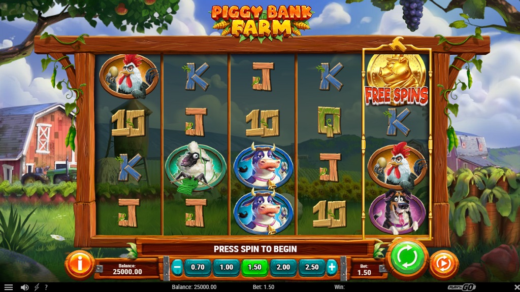 Screenshot of Piggy Bank Farm slot from Play’n Go