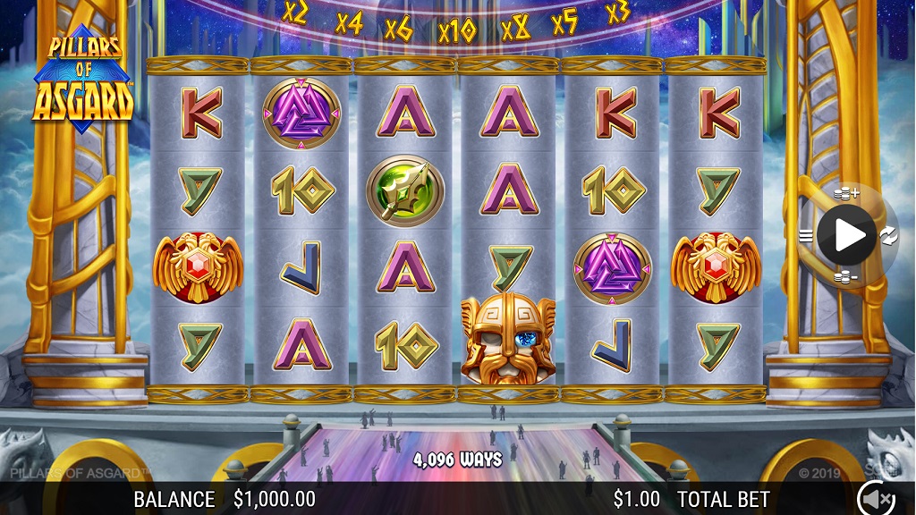 Screenshot of Pillars of Asgard slot from SG Gaming