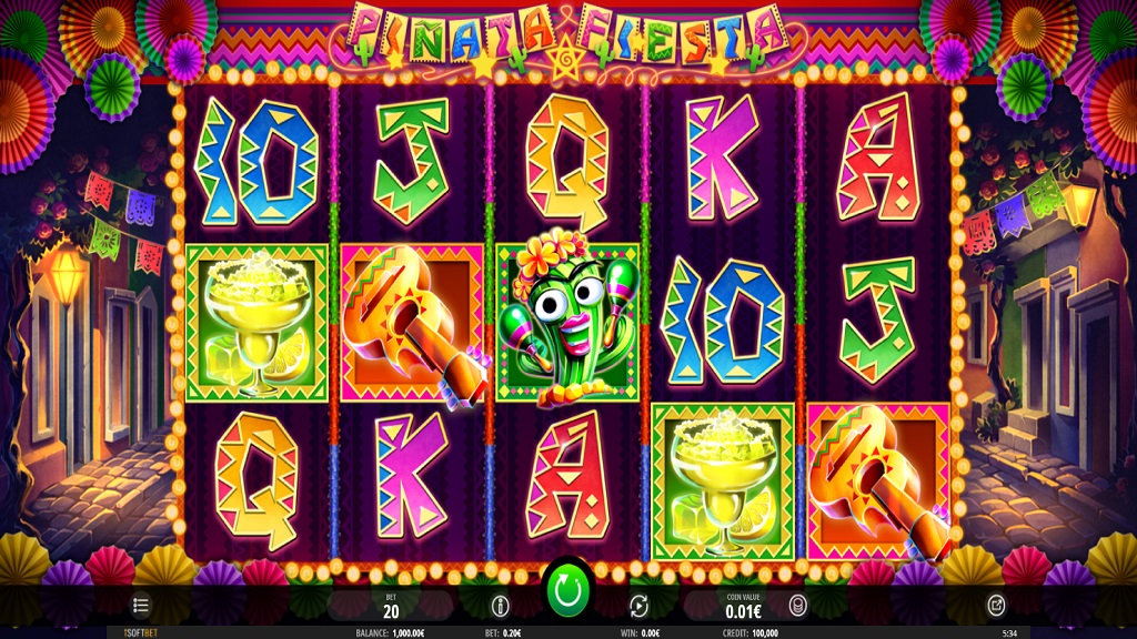 Screenshot of Pinata Fiesta slot from iSoftBet