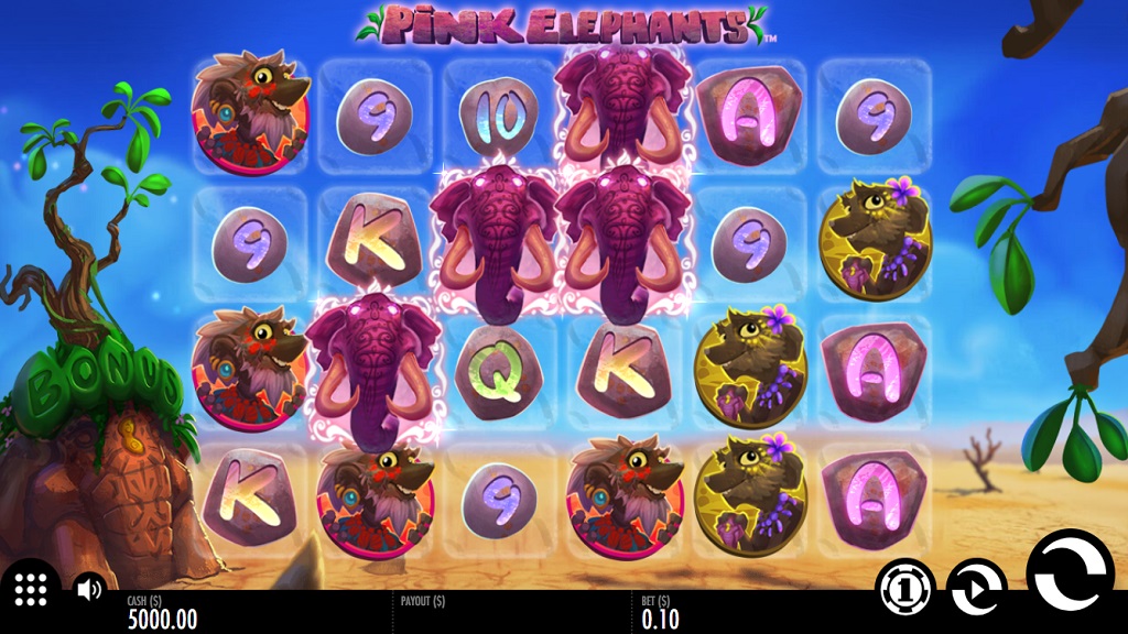 Screenshot of Pink Elephants slot from Thunderkick