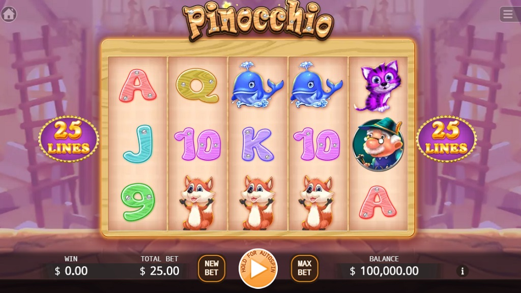 Screenshot of Pinocchio slot from Ka Gaming