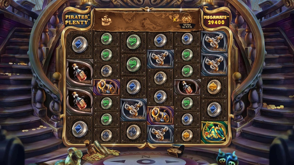 Screenshot of Pirates' Plenty Megaways slot from Red Tiger Gaming