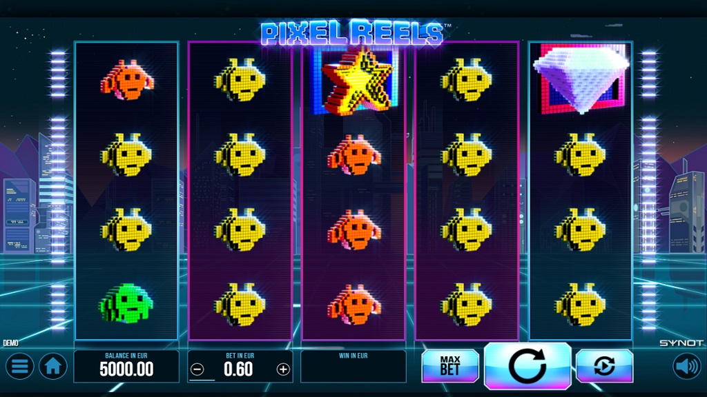 Screenshot of Pixel Reels slot from Synot