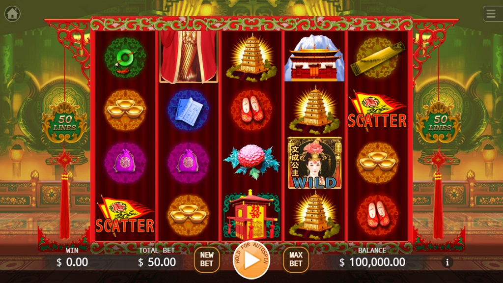 Screenshot of Princess Wencheng slot from Ka Gaming
