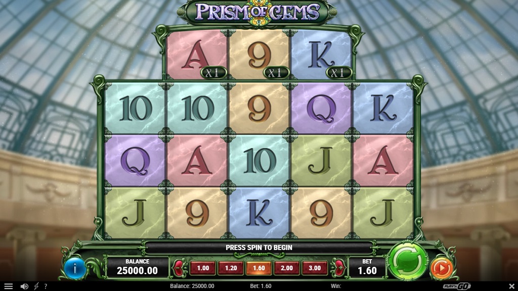 Screenshot of Prism of Gems slot from Play’n Go