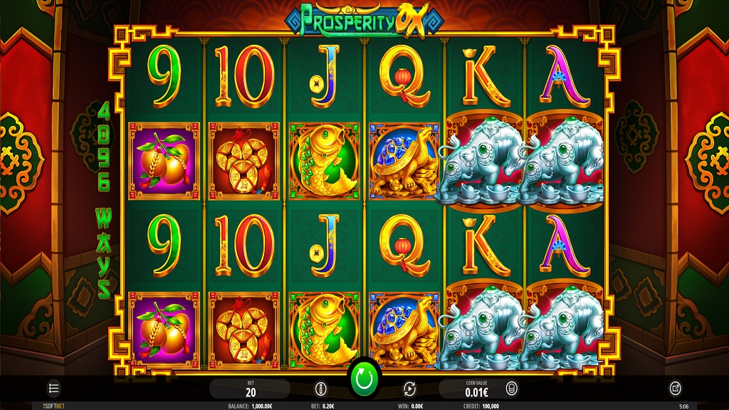 Screenshot of Prosperity Ox slot from iSoftBet