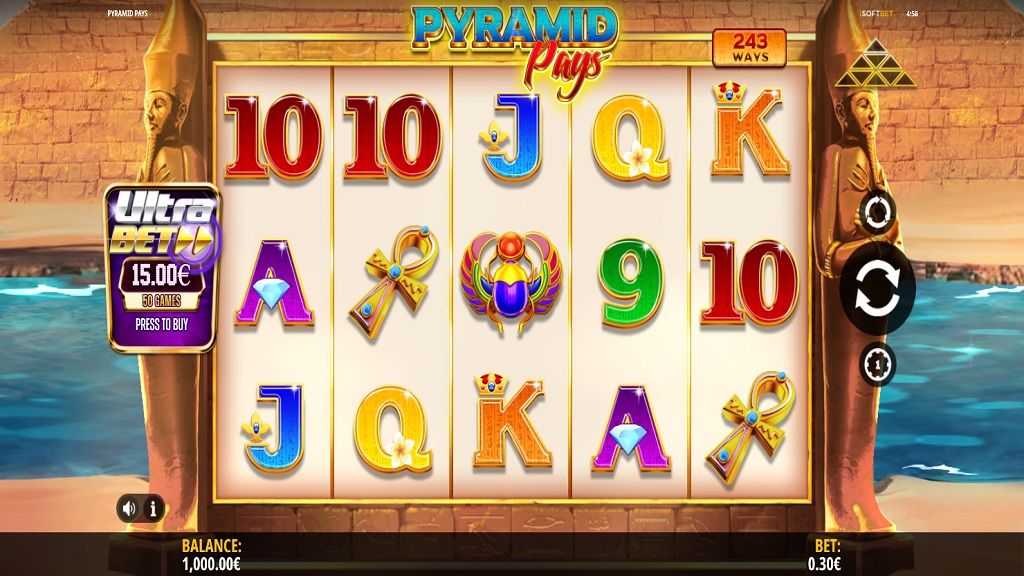 Screenshot of Pyramid Pays slot from iSoftBet