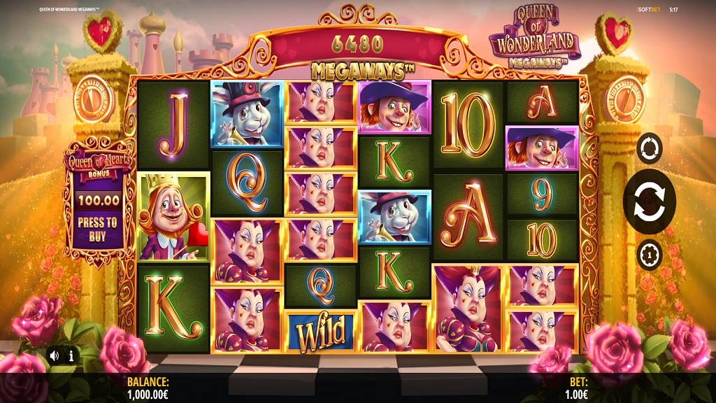 Screenshot of Queen of Wonderland Megaways slot from iSoftBet