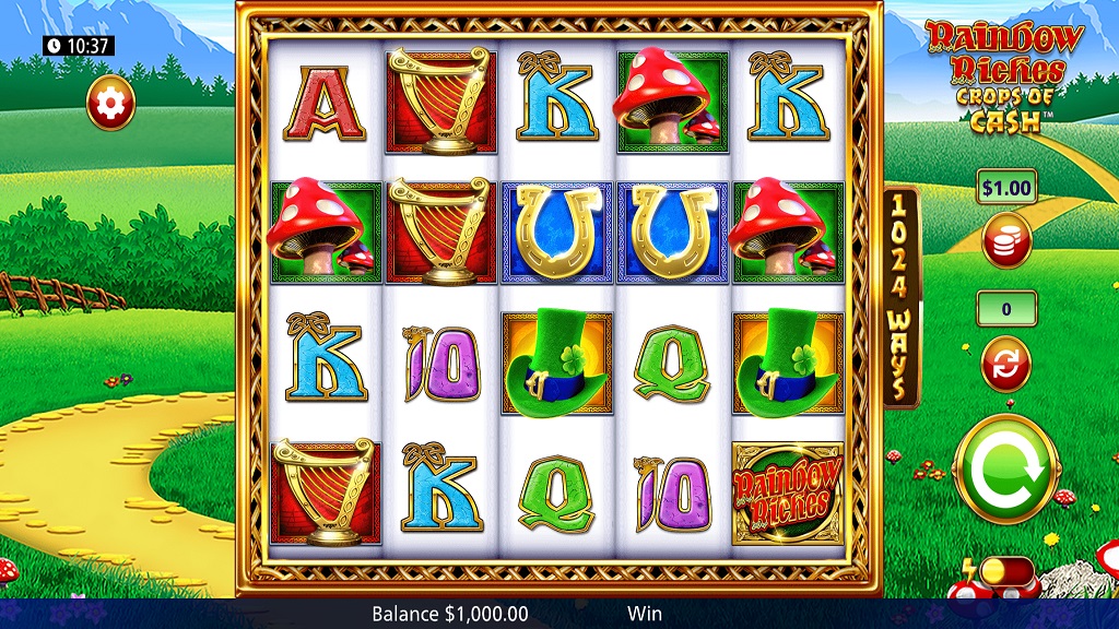 Screenshot of Rainbow Riches Crops of Cash slot from SG Gaming