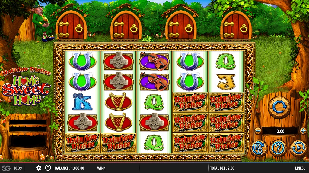 Screenshot of Rainbow Riches Home Sweet Home slot from SG Gaming