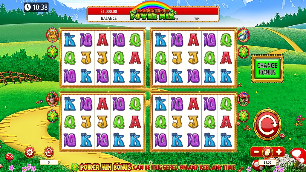Screenshot of Rainbow Riches Power Mix slot from SG Gaming