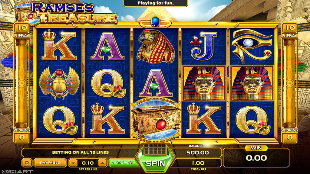 Screenshot of Ramses Treasure slot from GameArt