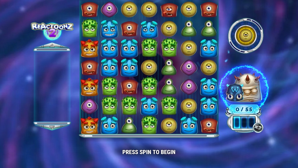Screenshot of Reactoonz 2 slot from Play’n Go