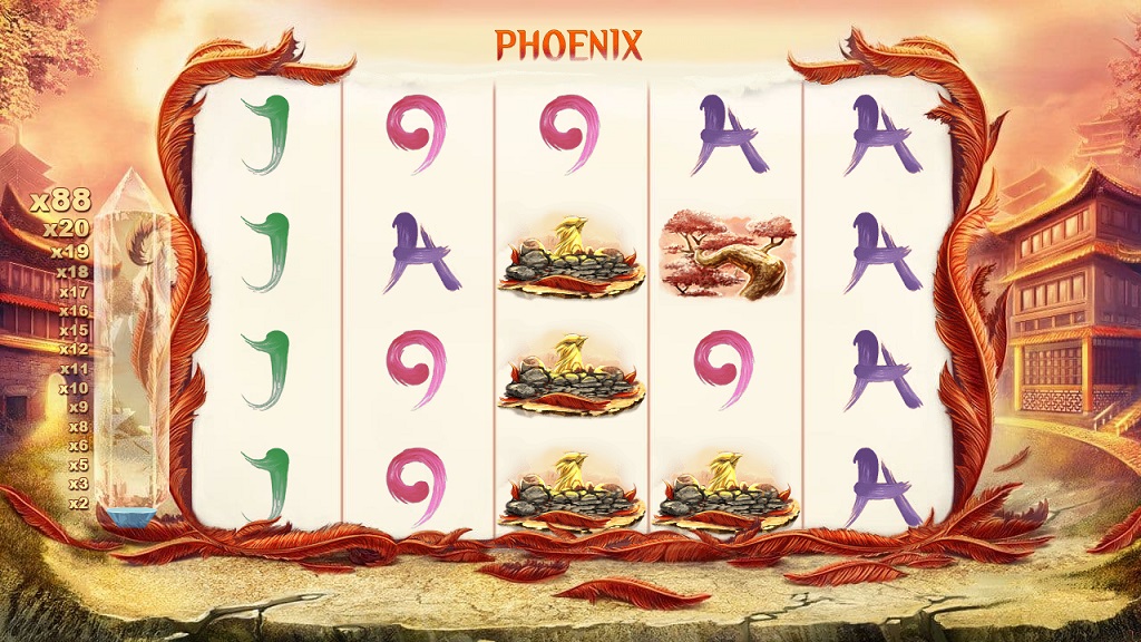 Screenshot of Red Phoenix Rising slot from Red Tiger Gaming