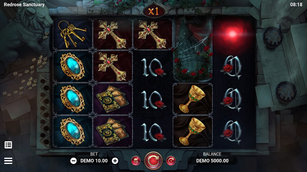 Screenshot of Redrose Sanctuary slot from Evoplay Entertainment