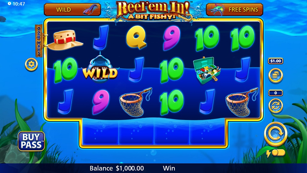 Screenshot of Reel Em In A Bit Fishy slot from SG Gaming