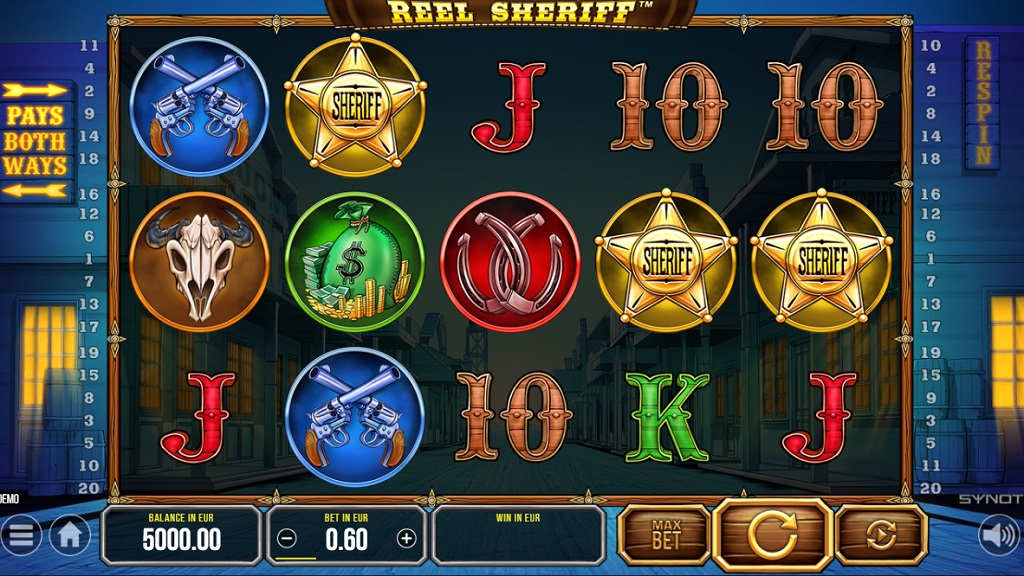 Screenshot of Reel Sheriff slot from Synot