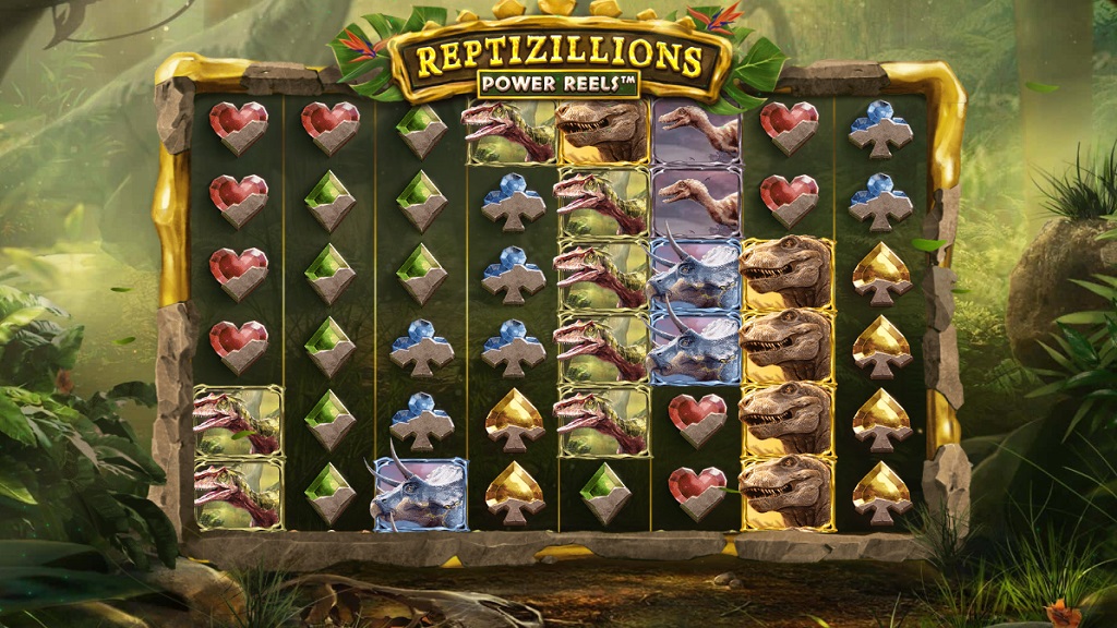 Screenshot of Reptizillions Power Reels slot from Red Tiger Gaming