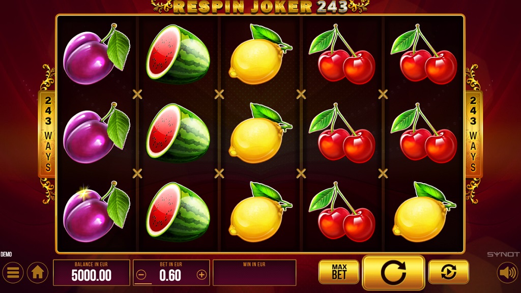 Screenshot of Respin Joker 243 slot from Synot