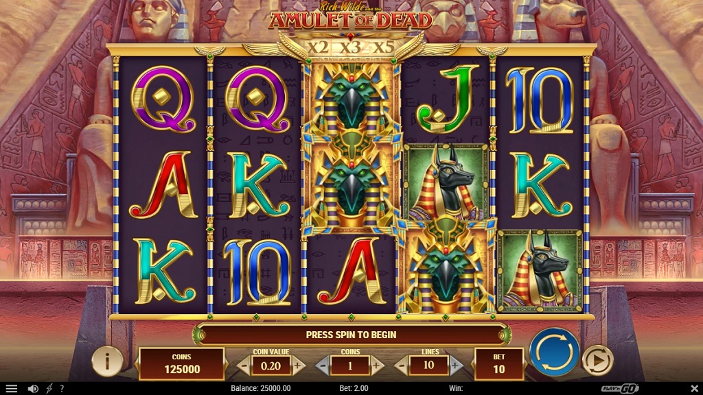 Screenshot of Rich Wilde and the Amulet of Dead slot from Play’n Go