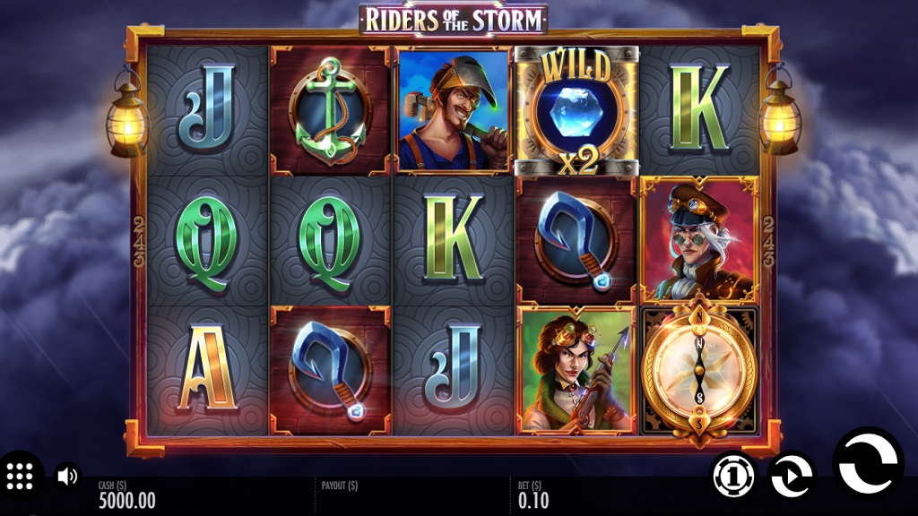 Screenshot of Riders of the Storm slot from Thunderkick