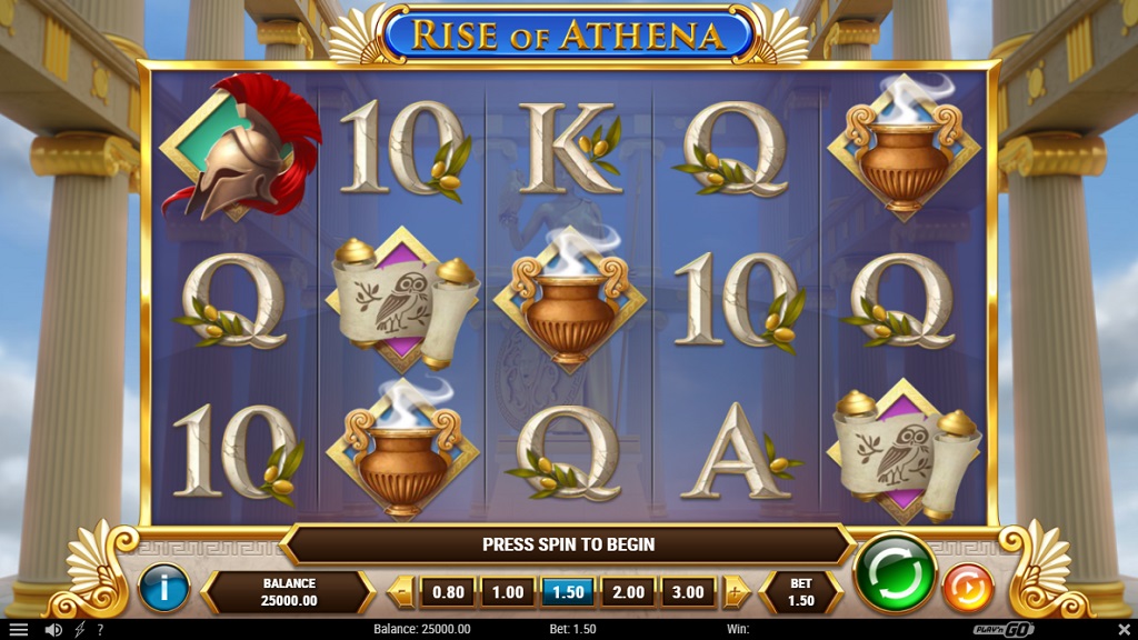 Screenshot of Rise of Athena slot from Play’n Go