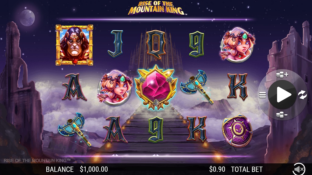 Screenshot of Rise of Mountain King slot from SG Gaming